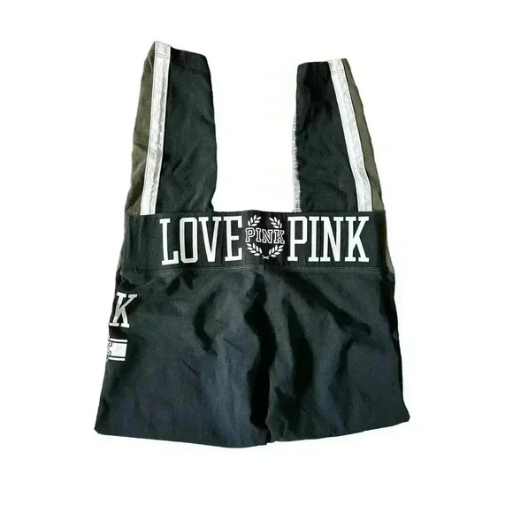 Victoria’s Secret PINK line Black and Olive Green Yoga Pants Medium - Picture 3 of 4